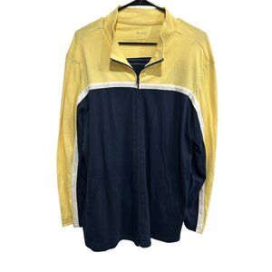 Blair Mens XL Yellow & Navy Colorblock Full-Zip Jacket
